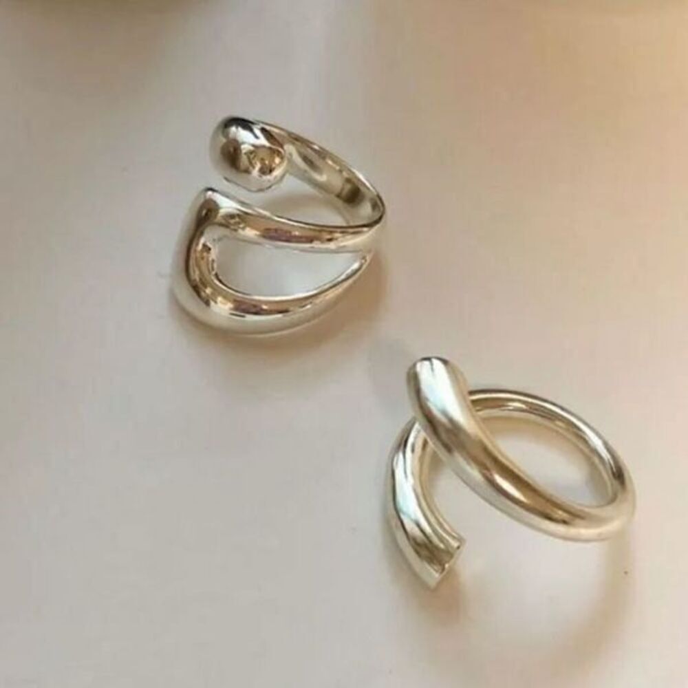The Whitney Silver 925 adjustable modern statement ring - Picture 2 of 12